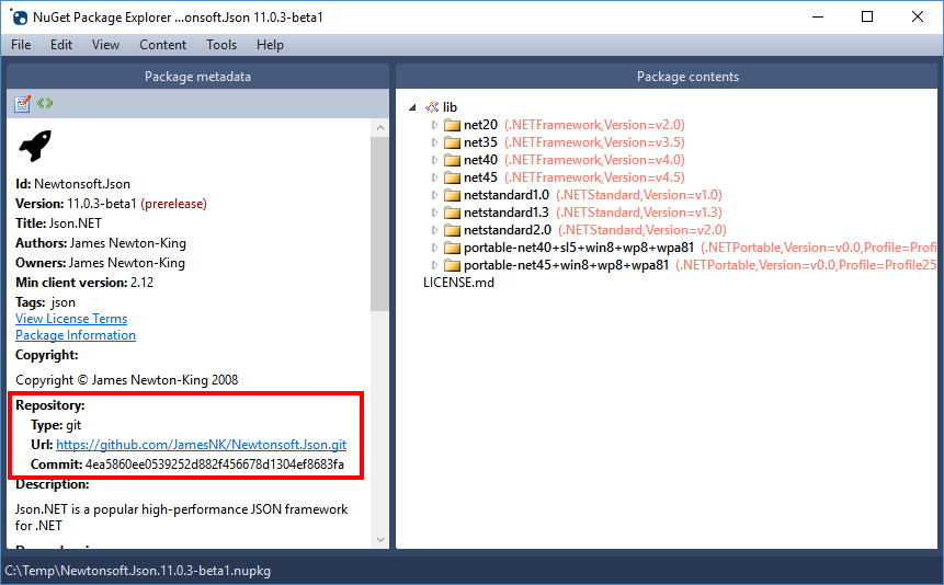 SourceLink in NuGet Package Explorer SourceLink in NuGet Package Explorer